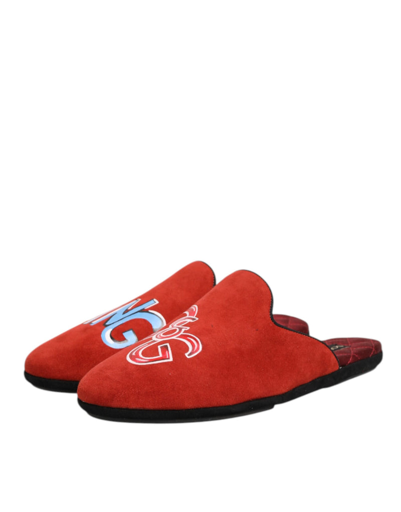 Zapatillas de estar por casa rojas de ante DG King para hombre de Dolce & Gabbana