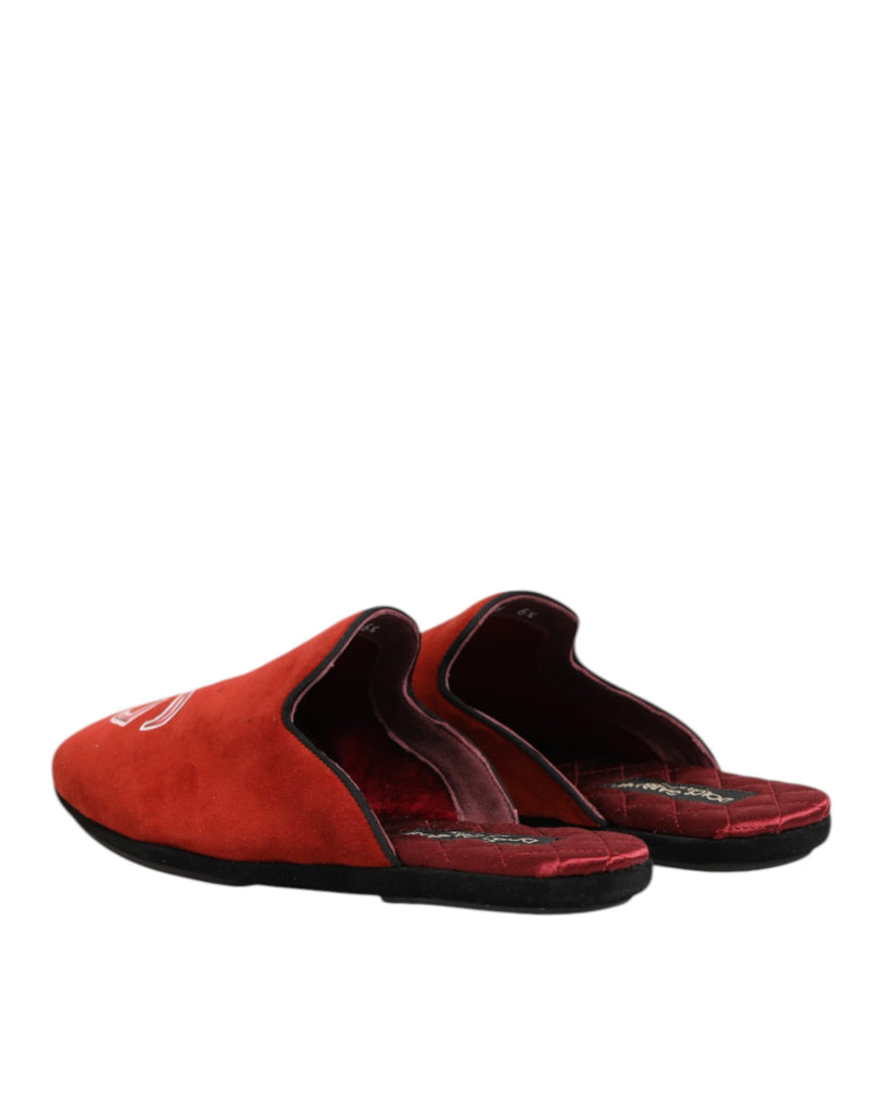 Zapatillas de estar por casa rojas de ante DG King para hombre de Dolce & Gabbana