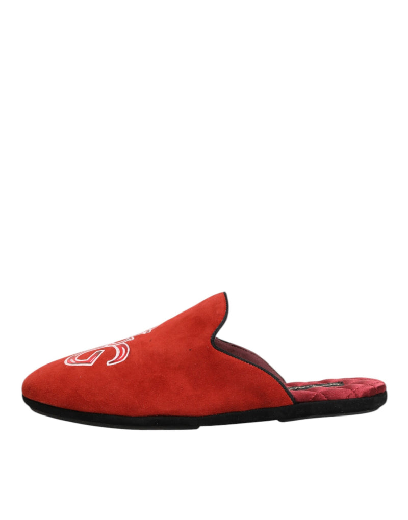 Zapatillas de estar por casa rojas de ante DG King para hombre de Dolce & Gabbana