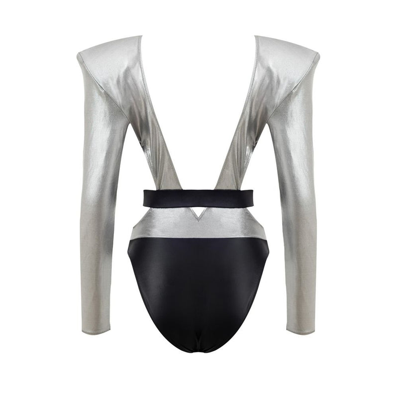 Dolce & Gabbana Gray Viscose One-Piece Swimsuit
