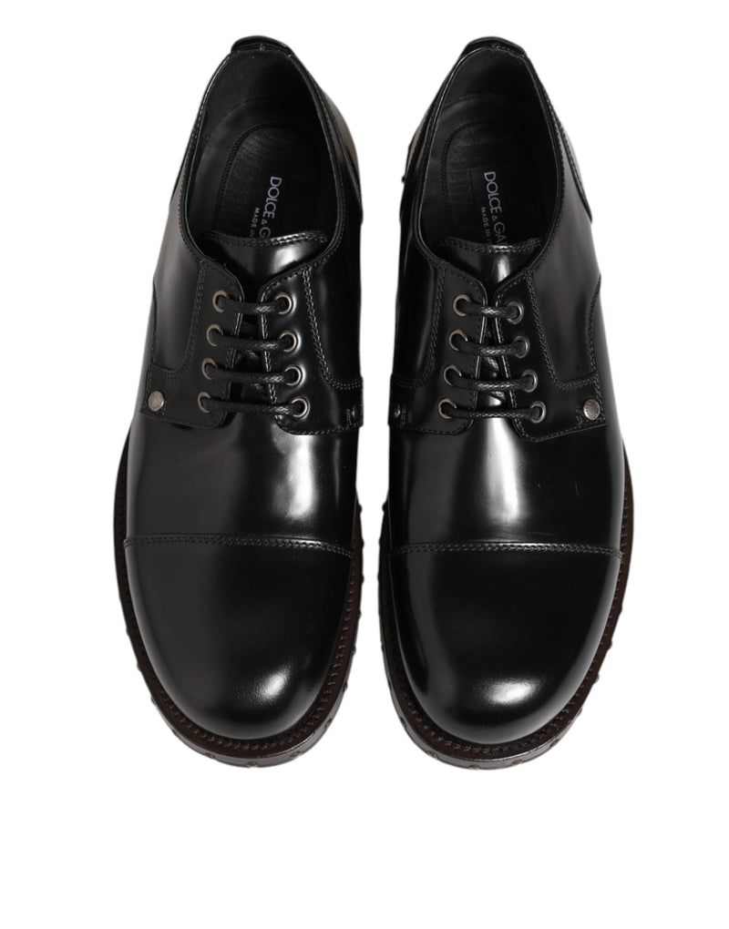 Chaussures derby habillées pour homme en cuir noir clouté Dolce & Gabbana