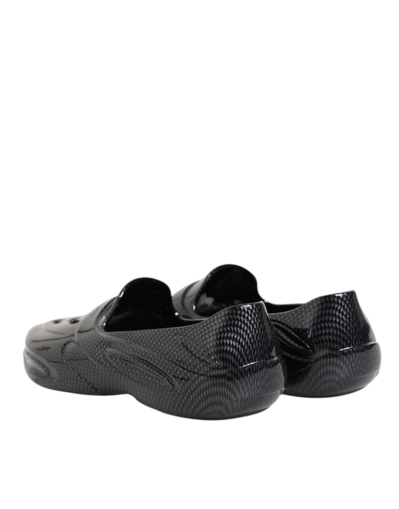 Dolce & Gabbana Black Rubber Slides Low Top Sneakers Shoes