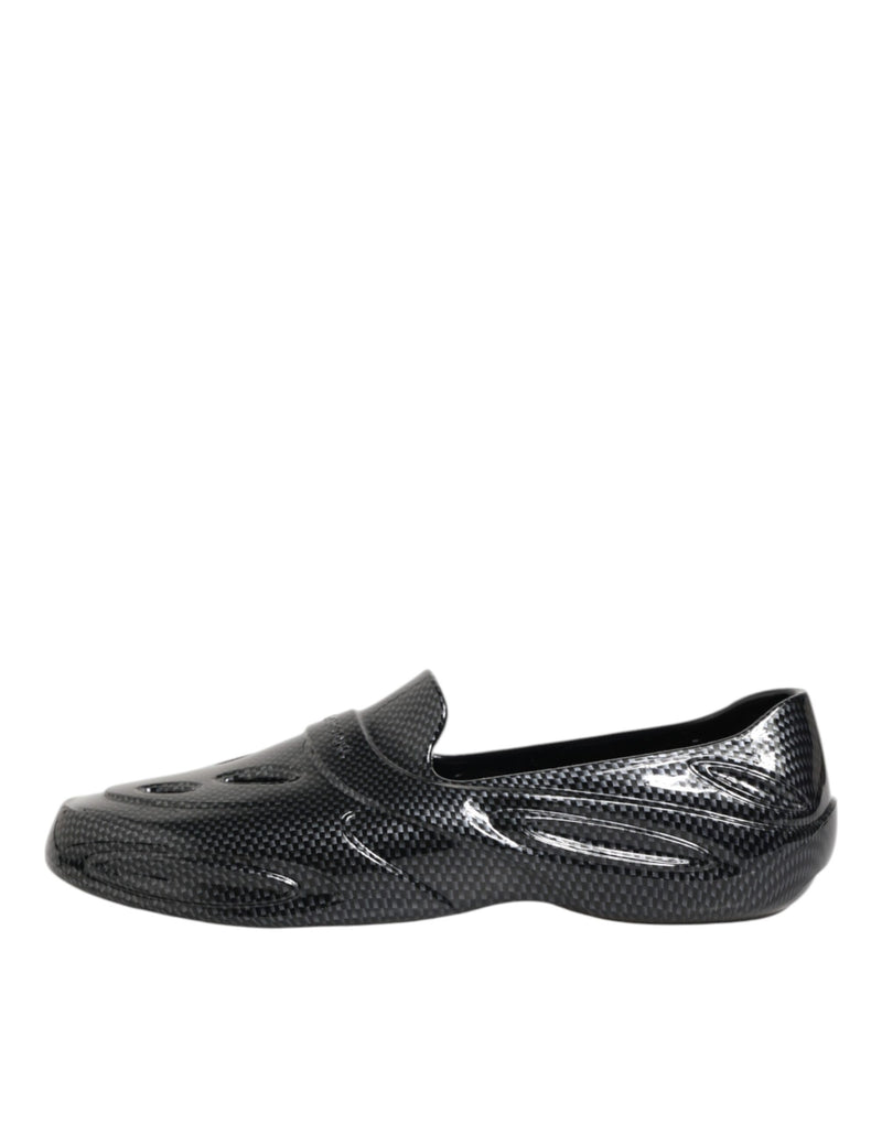 Dolce & Gabbana Black Rubber Slides Low Top Sneakers Shoes