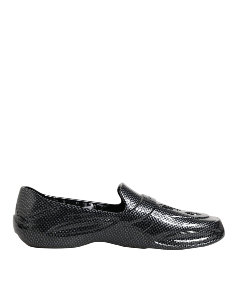Dolce & Gabbana Black Rubber Slides Low Top Sneakers Shoes