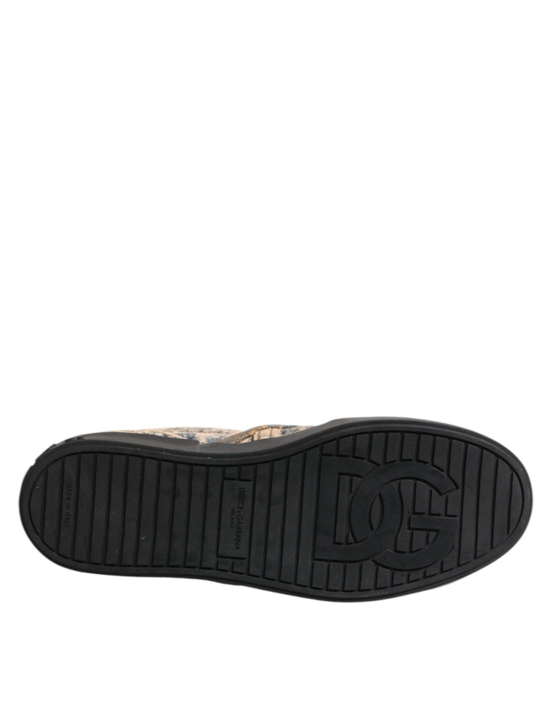 Baskets basses à enfiler Dolce & Gabbana beiges en coton