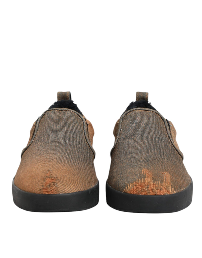 Baskets basses à enfiler Dolce & Gabbana marron en coton