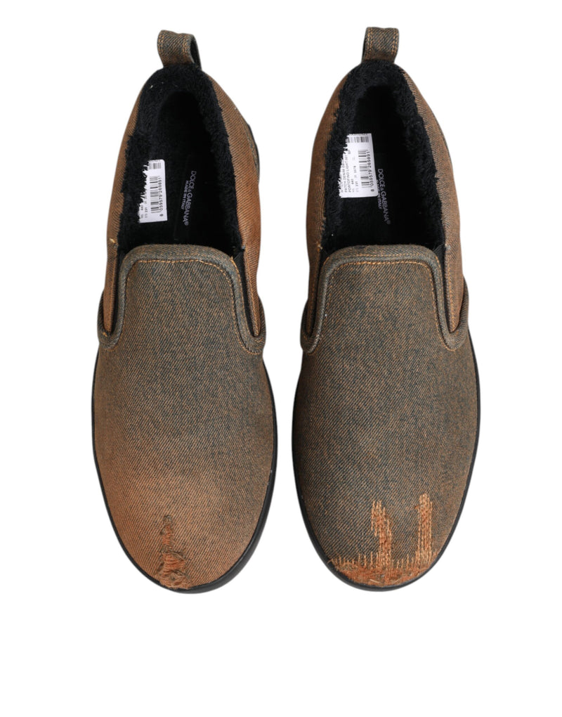 Baskets basses à enfiler Dolce & Gabbana marron en coton