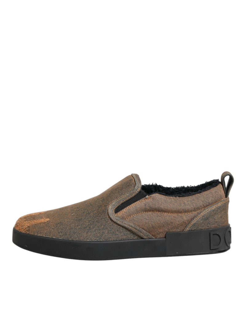 Baskets basses à enfiler Dolce & Gabbana marron en coton