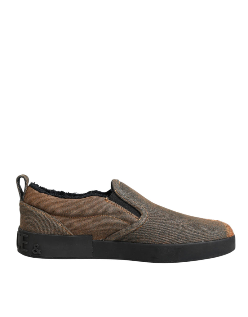 Baskets basses à enfiler Dolce & Gabbana marron en coton