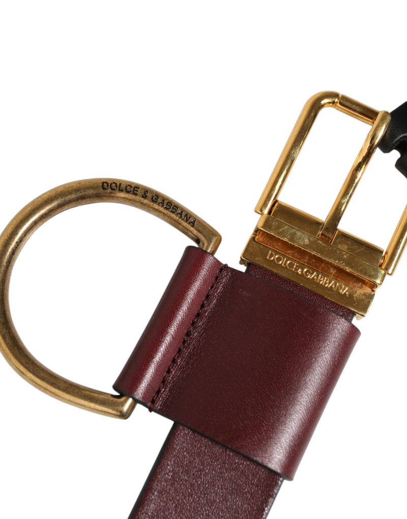 Ceinture Dolce & Gabbana marron avec boucle à attaches pour porte-clés