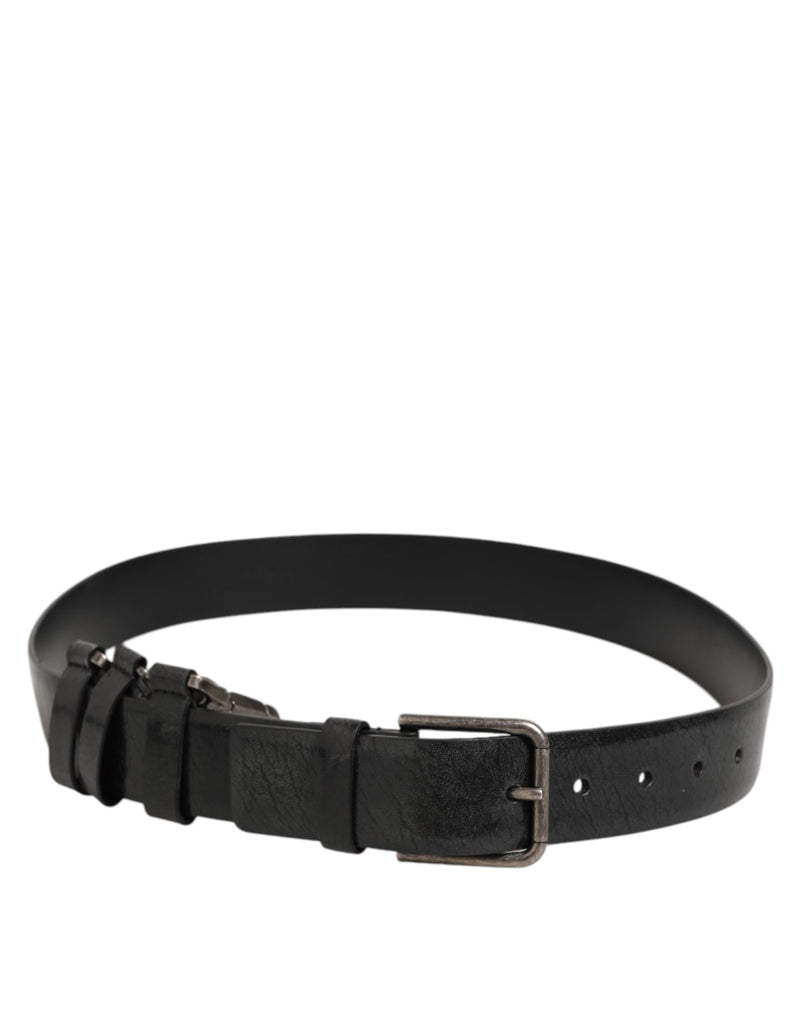 Cinto Dolce & Gabbana preto com argola para chave, presilhas e fivela