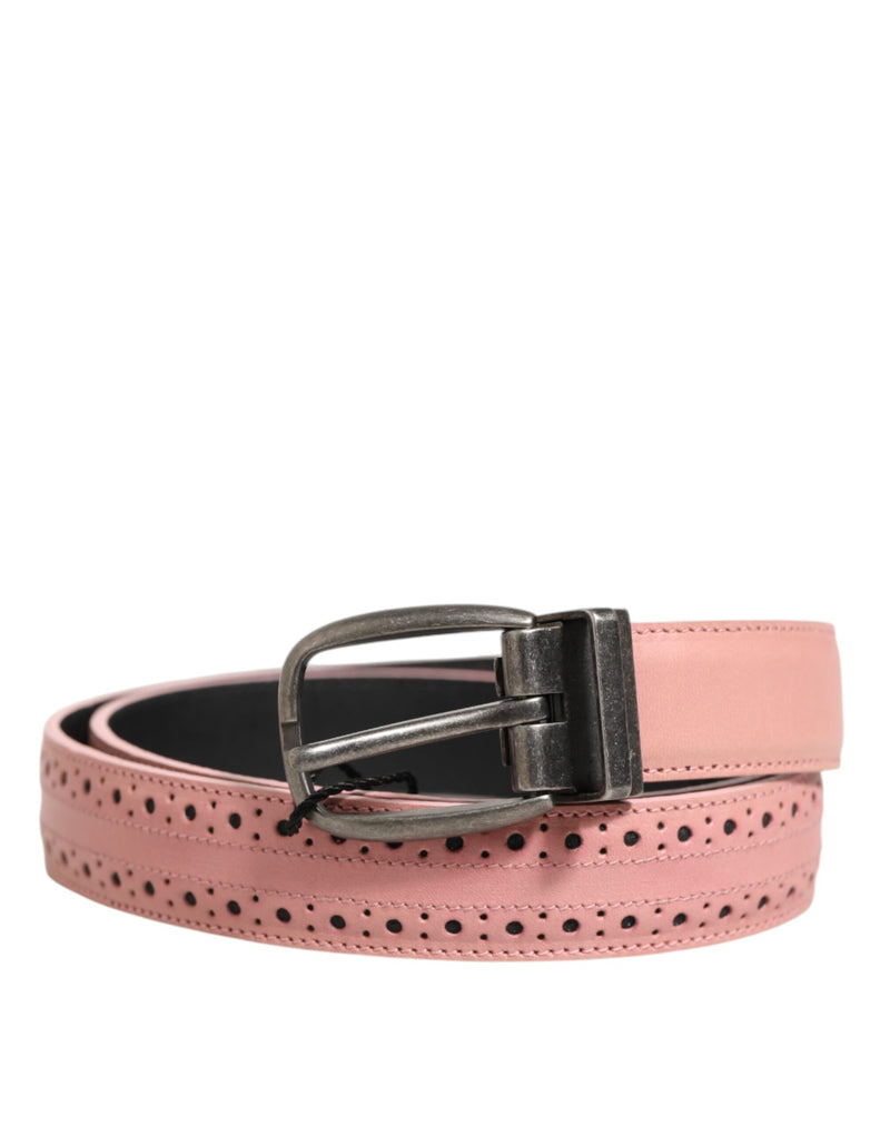Ceinture Dolce & Gabbana en cuir rose perforé avec boucle