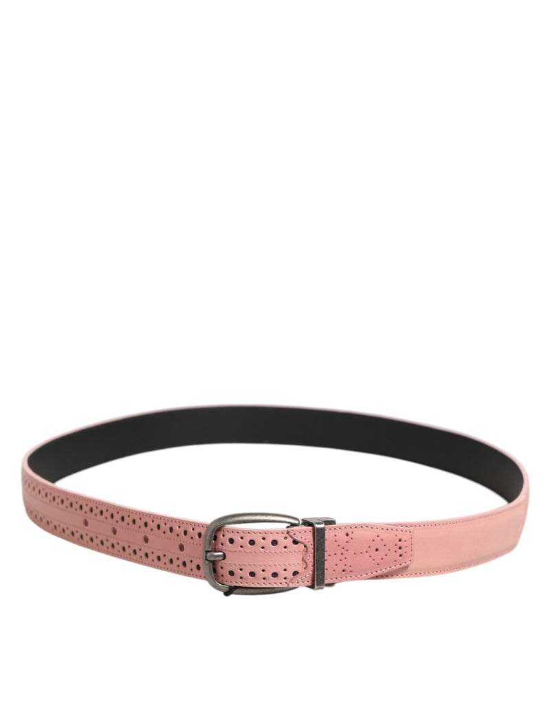Ceinture Dolce & Gabbana en cuir rose perforé avec boucle