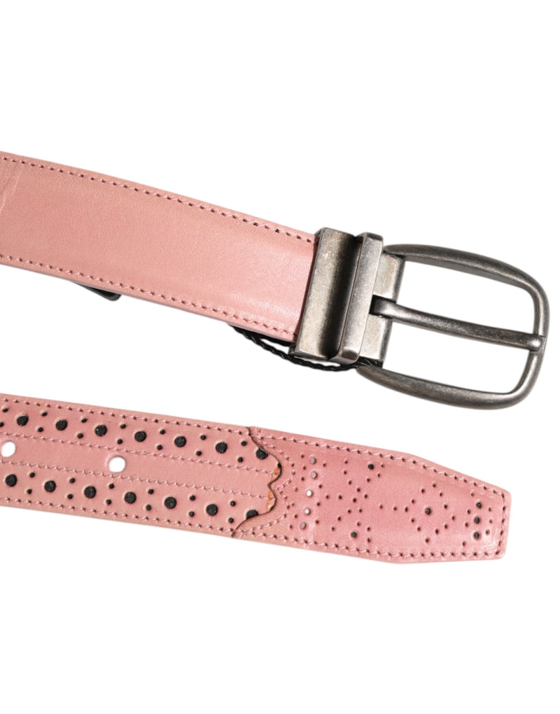 Ceinture Dolce & Gabbana en cuir rose perforé avec boucle