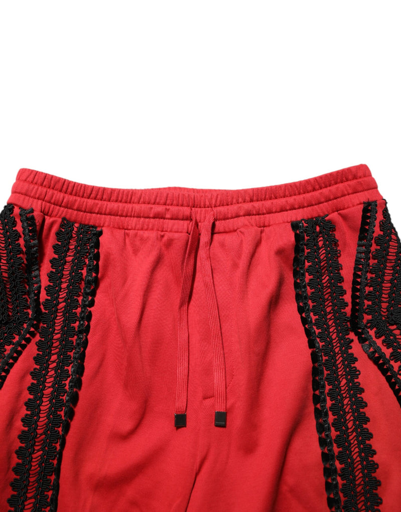 Pantalón corto informal rojo con bordado de Dolce & Gabbana