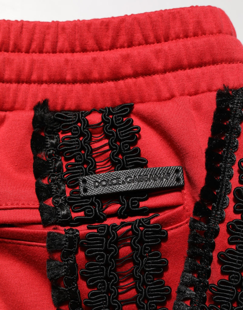 Pantalón corto informal rojo con bordado de Dolce & Gabbana