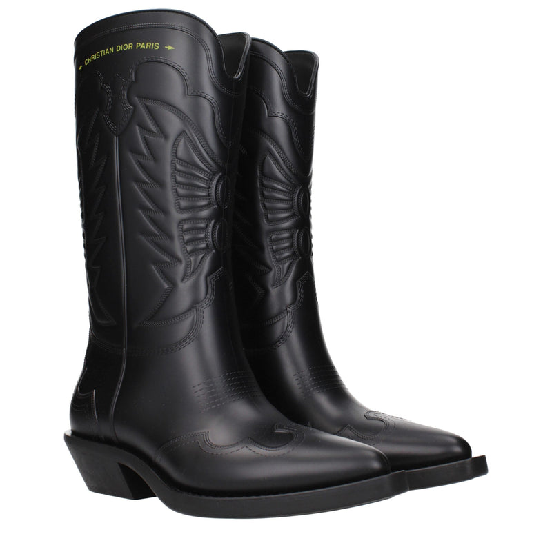 Christian Dior Black Cotton Boots