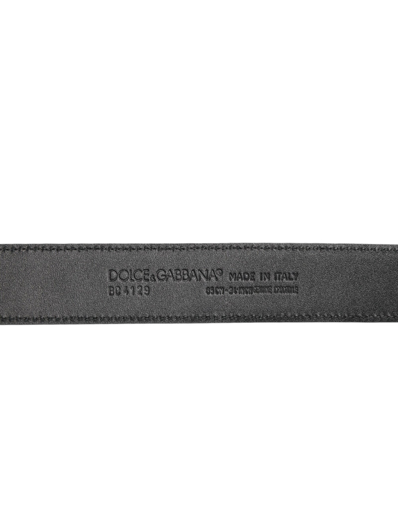 Ceinture Dolce & Gabbana en cuir exotique noir avec boucle métallique à logo