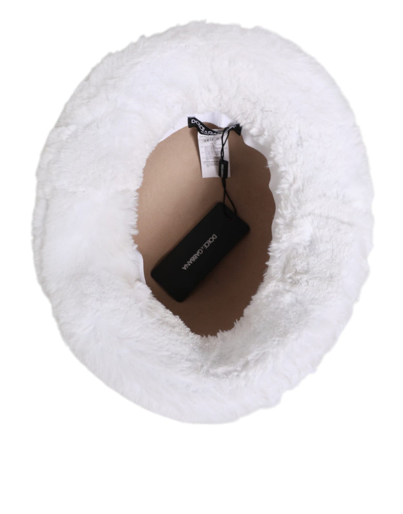 Sombrero tipo pescador blanco de pelo de modacrílico para hombre de Dolce & Gabbana