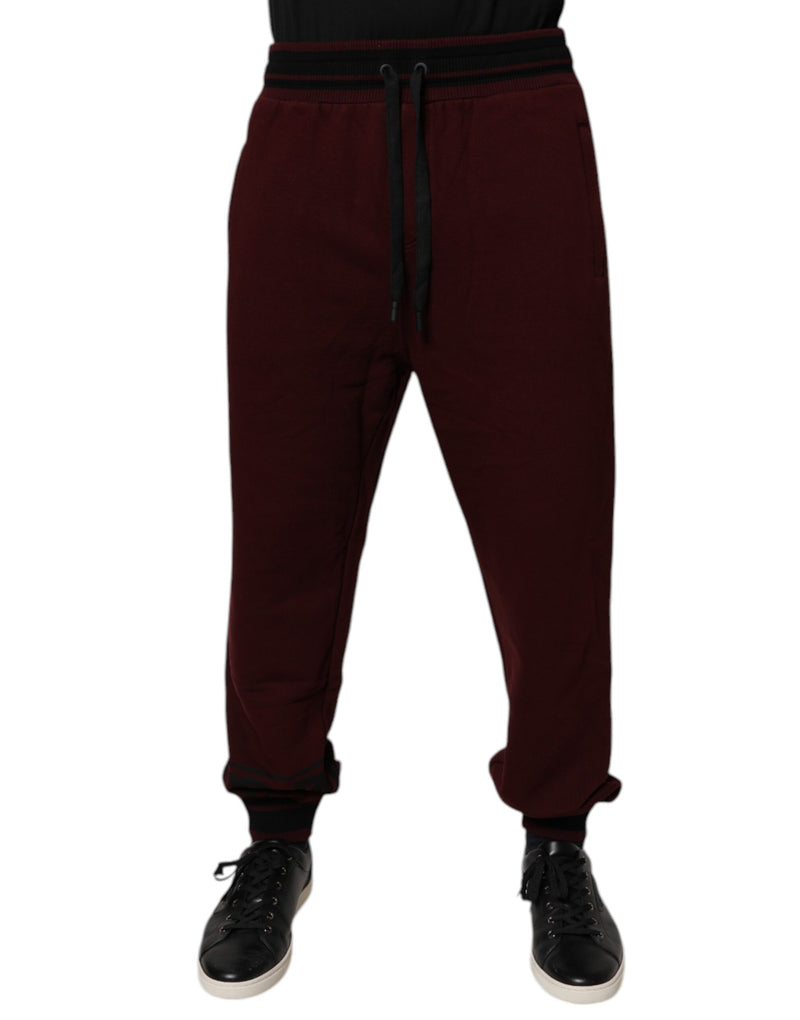 Calça jogger de moletom de algodão vinho para homens Dolce & Gabbana