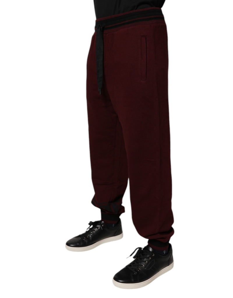 Calça jogger de moletom de algodão vinho para homens Dolce & Gabbana