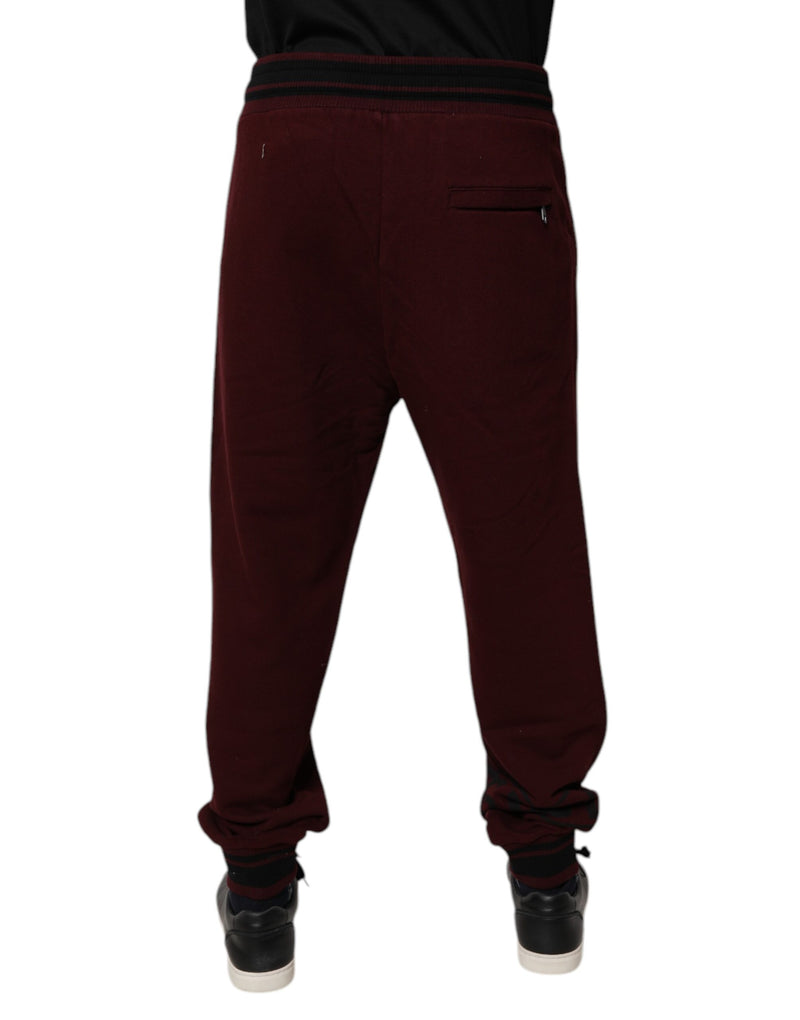 Calça jogger de moletom de algodão vinho para homens Dolce & Gabbana