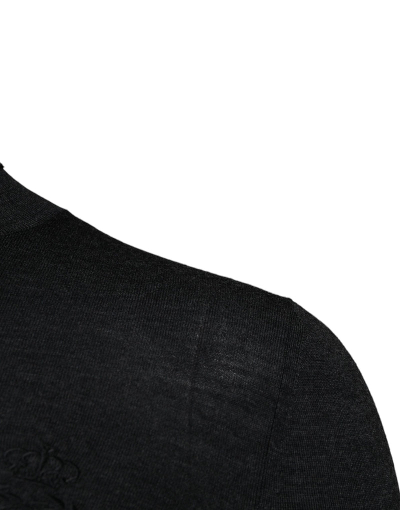 Dolce & Gabbana Black Wool Turtle Neck Men Pullover Sweater