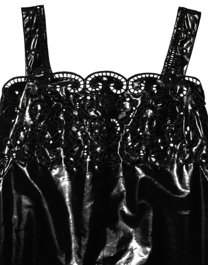 Minivestido de tubo negro de corte A con aberturas de Dolce & Gabbana