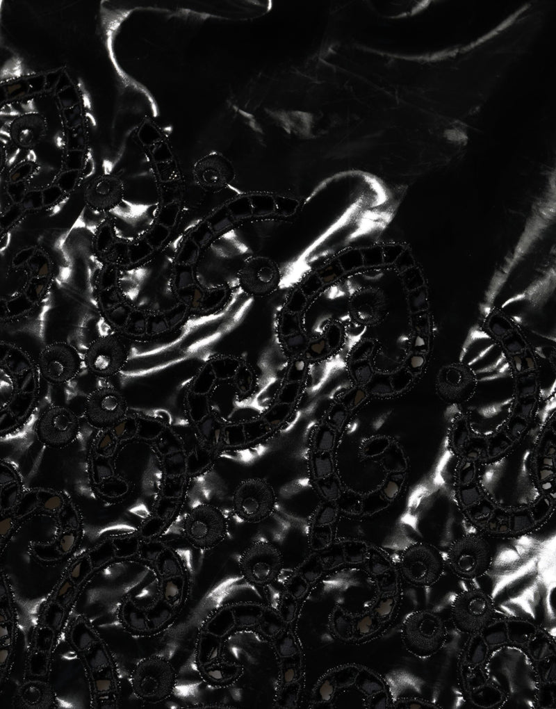 Minivestido de tubo negro de corte A con aberturas de Dolce & Gabbana