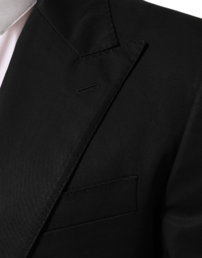 Blazer de traje negro de lana con 2 botones para hombre de Dolce & Gabbana