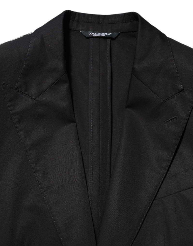 Blazer de traje negro de lana con 2 botones para hombre de Dolce & Gabbana
