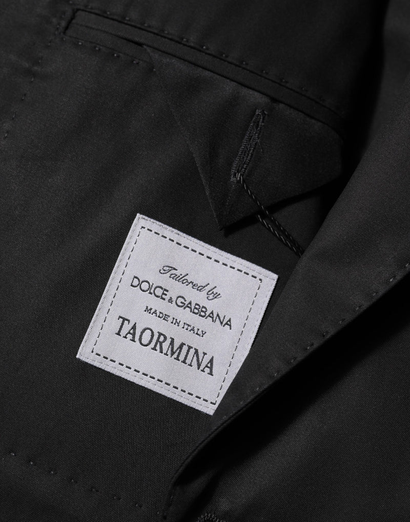 Blazer de traje negro de lana con 2 botones para hombre de Dolce & Gabbana