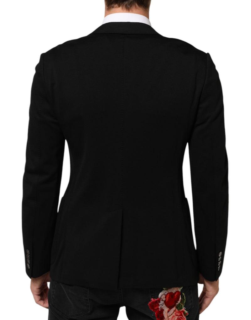 Blazer de traje negro de viscosa con 2 botones de Dolce & Gabbana