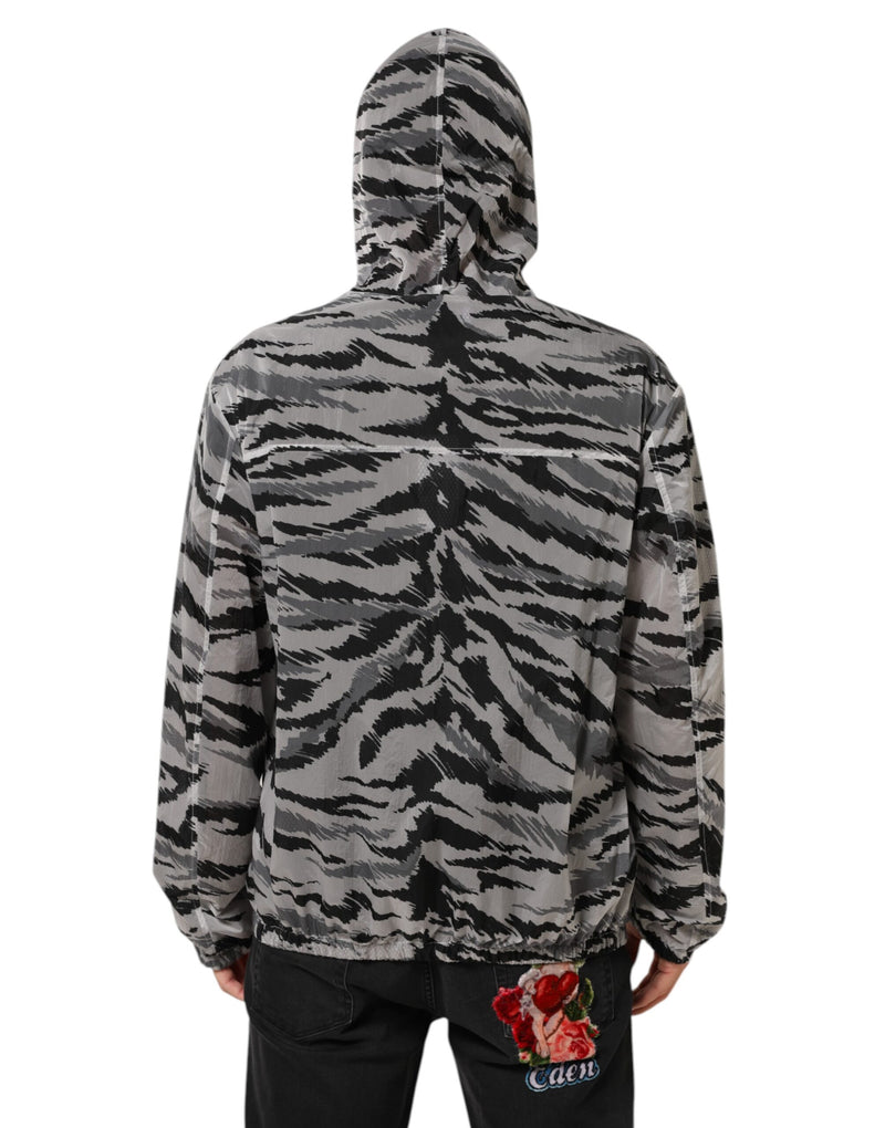 Jaqueta de moletom com capuz e estampa camuflada cinza Dolce & Gabbana