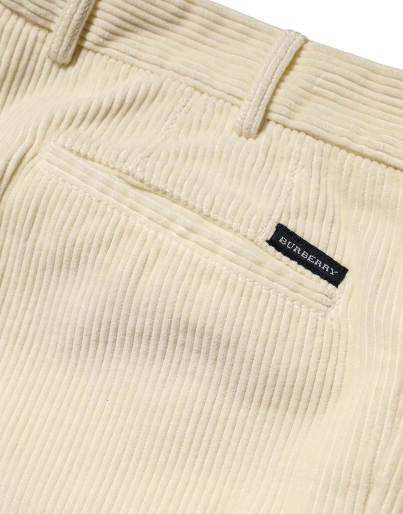 Burberry Beige Corduroy Cotton Straight Men Trouser Pants