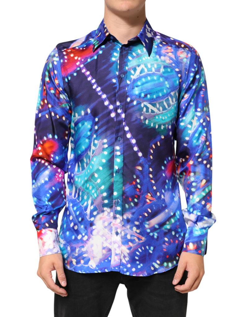 Camisa masculina slim multicolorida Luminarie MARTINI Dolce & Gabbana