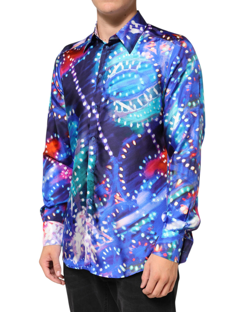 Camisa masculina slim multicolorida Luminarie MARTINI Dolce & Gabbana