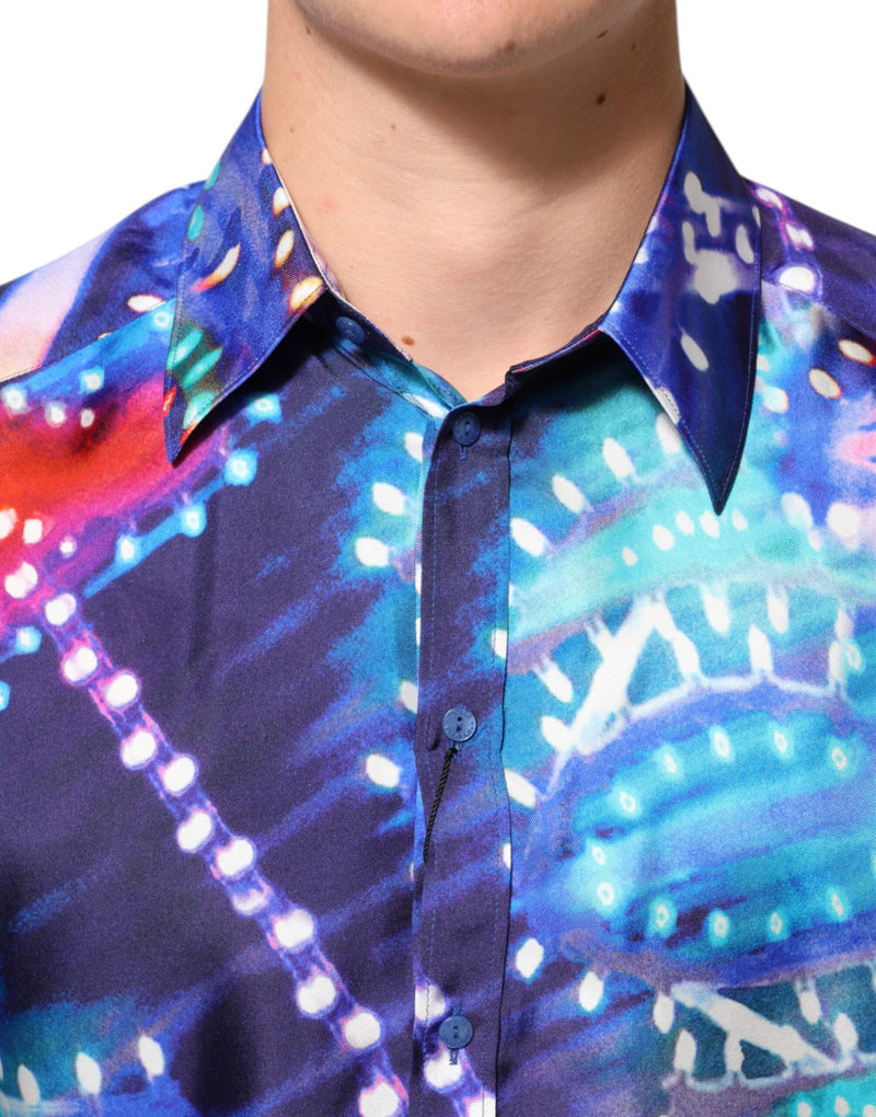 Camisa masculina slim multicolorida Luminarie MARTINI Dolce & Gabbana