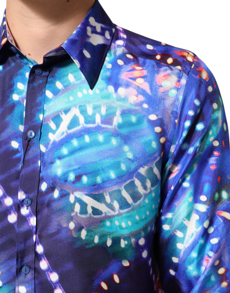 Camisa masculina slim multicolorida Luminarie MARTINI Dolce & Gabbana