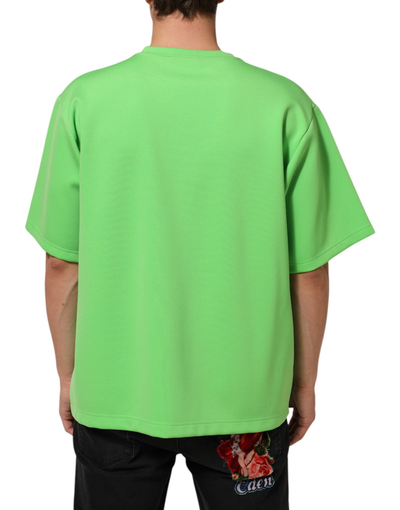 T-shirt Dolce & Gabbana vert à manches courtes, col rond et logo