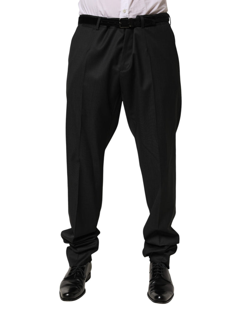 Pantalon habillé Dolce & Gabbana noir en laine pour homme