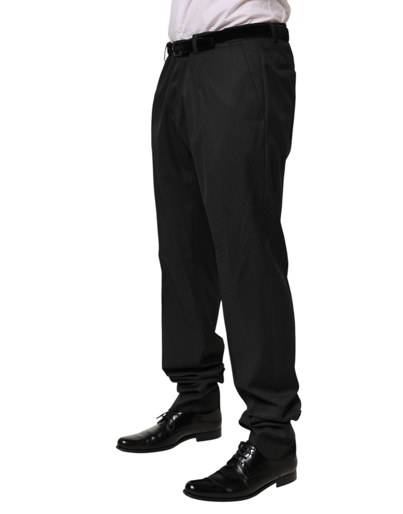 Pantalon habillé Dolce & Gabbana noir en laine pour homme