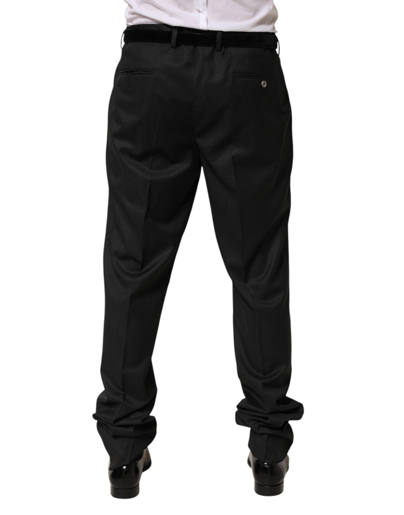 Pantalon habillé Dolce & Gabbana noir en laine pour homme
