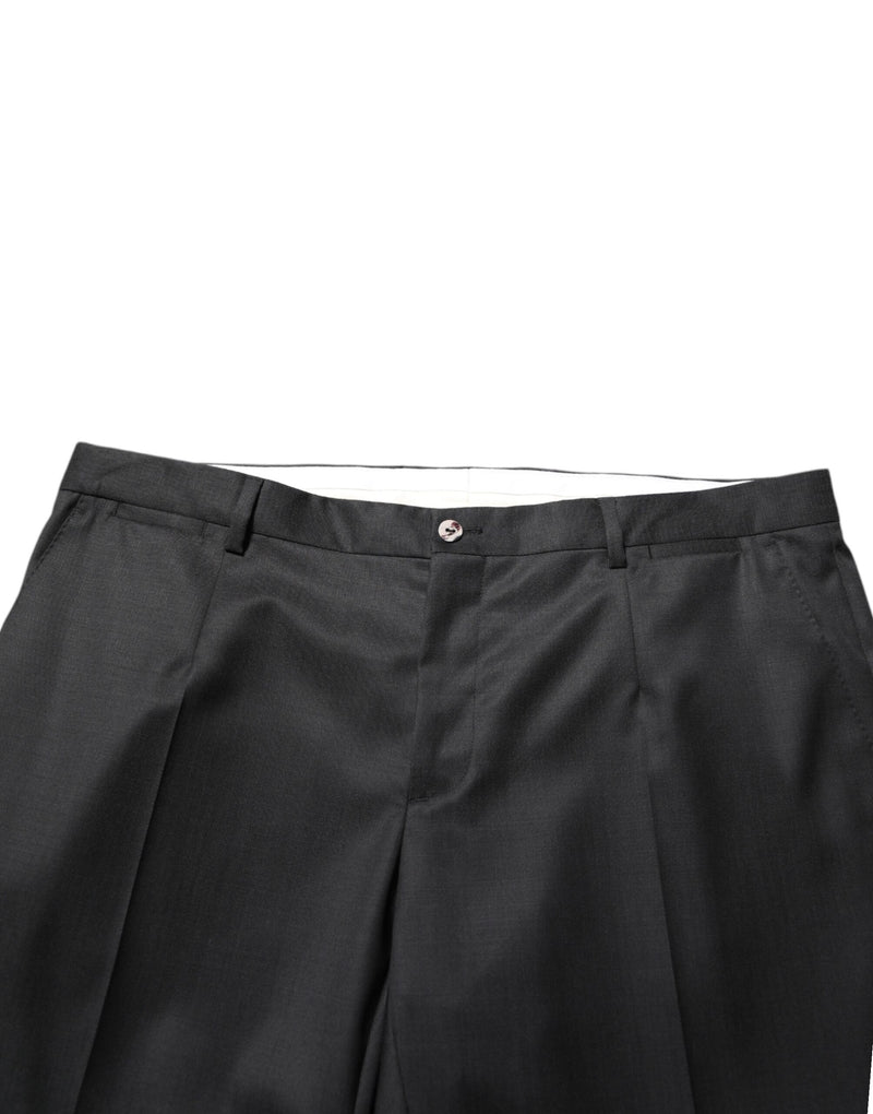 Pantalon habillé Dolce & Gabbana noir en laine pour homme