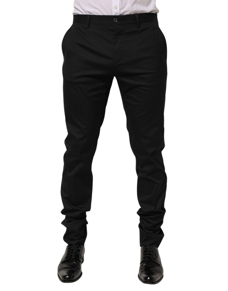 Pantalones formales de vestir de algodón negro para hombre Dolce & Gabbana