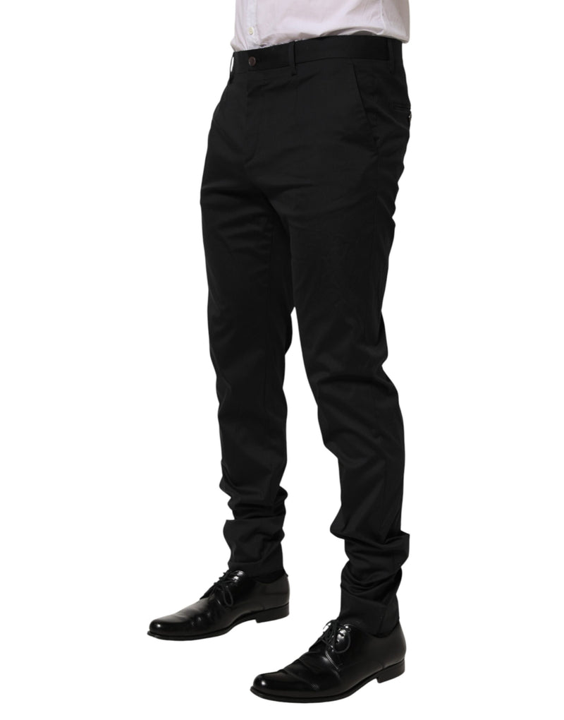 Pantalones formales de vestir de algodón negro para hombre Dolce & Gabbana