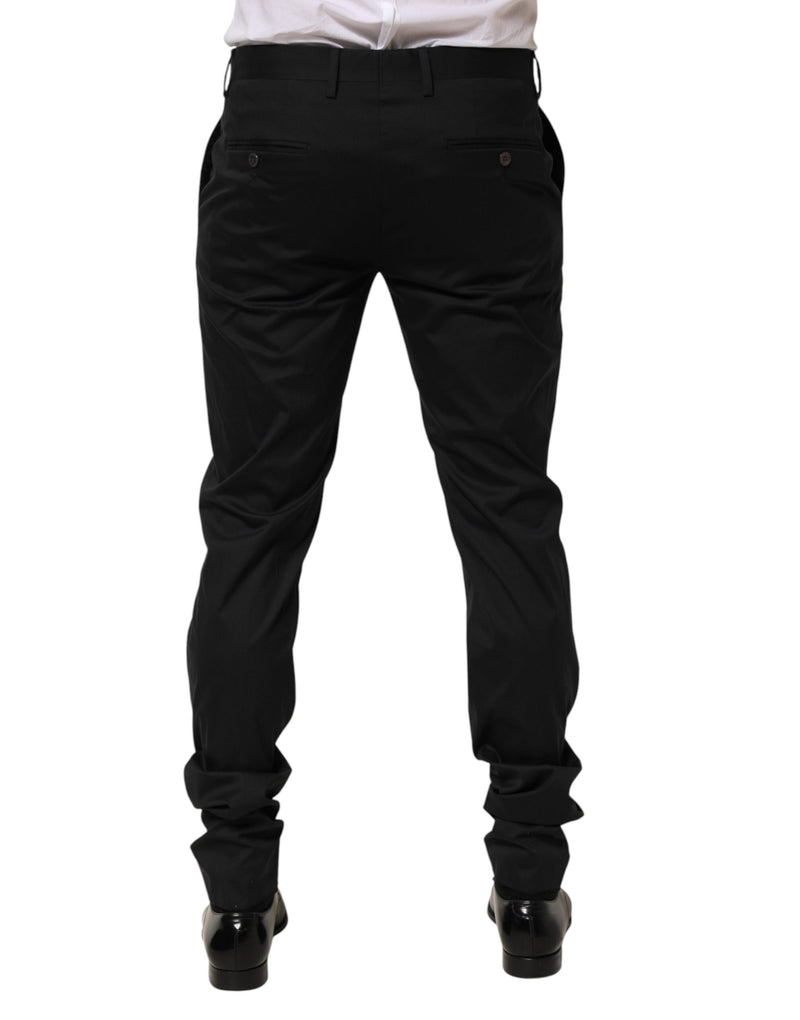 Pantalones formales de vestir de algodón negro para hombre Dolce & Gabbana