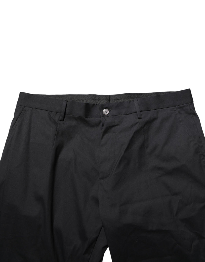 Pantalones formales de vestir de algodón negro para hombre Dolce & Gabbana