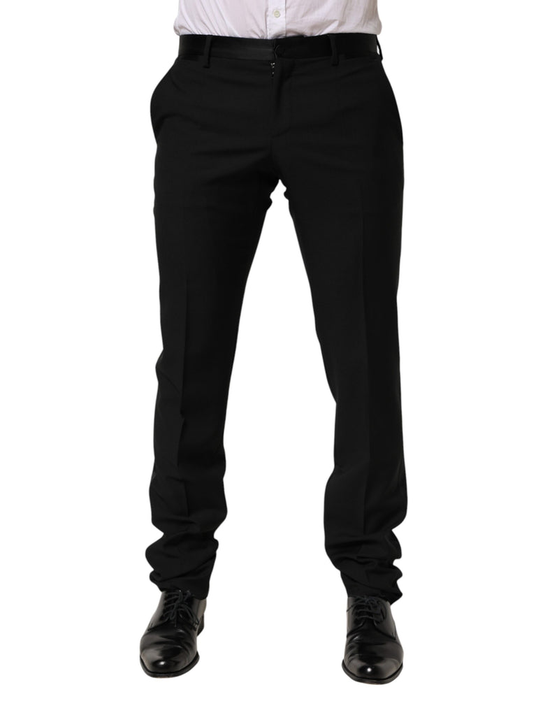 Pantalones formales de vestir de lana negra para hombre Dolce & Gabbana