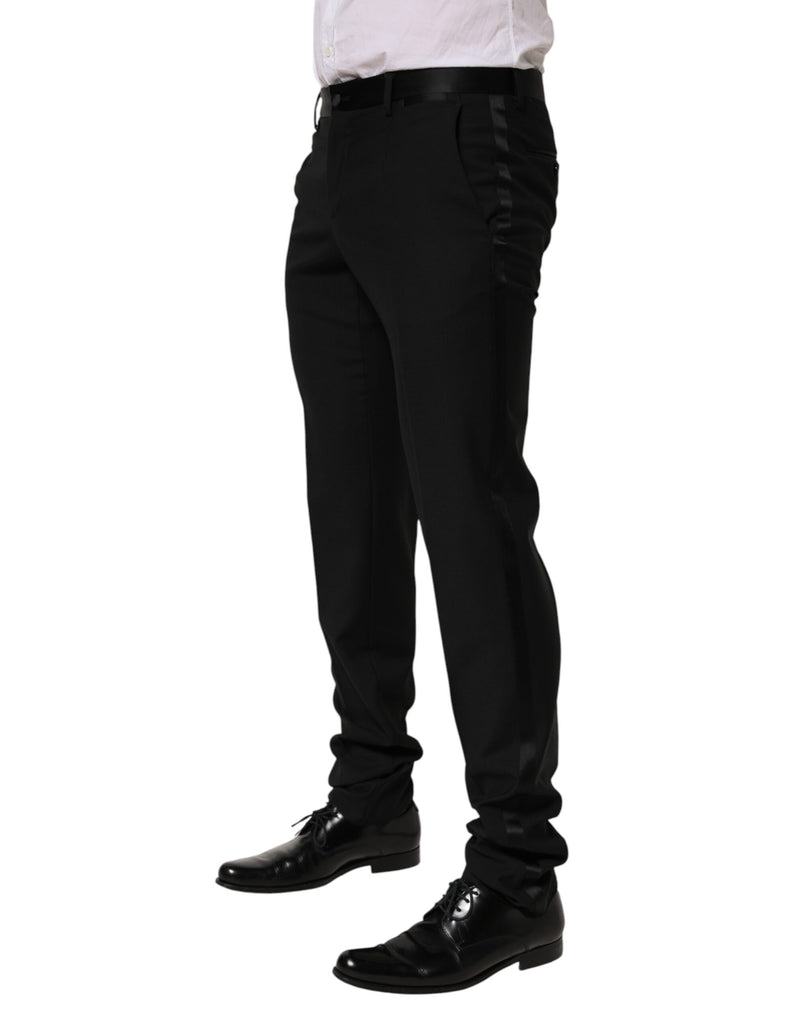 Pantalones formales de vestir de lana negra para hombre Dolce & Gabbana